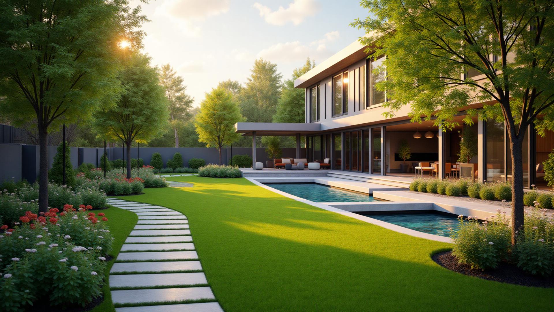 Magnifique jardin paysagé moderne